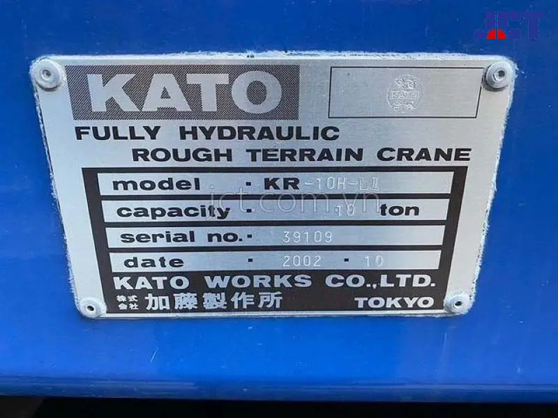 Bảng tải xe cẩu bánh lốp 10 tấn Kato KR-10H-L1