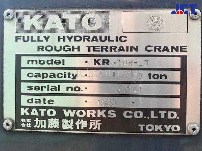 Bảng tải xe cẩu bánh lốp 10 tấn Kato KR-10H-L2