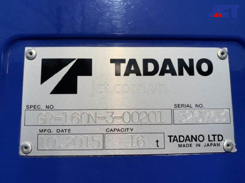 Hình ảnh xe cẩu bánh lốp 16 tấn Tadano GR-160N