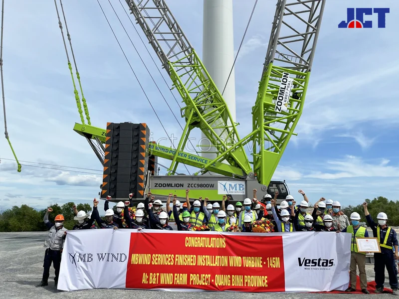 MB Wind tham gia xây dựng và lắp đặt tua bin điện gió tại dự án cụm trang trại điện gió B&T Quảng Bình 