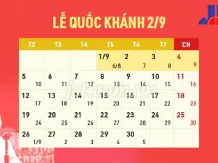 Công ty TNHH JCT Việt Nam thông báo lịch nghỉ lễ 2-9
